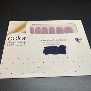 NIP Color Street GLAMSTERDAM FMG149 pink glitter nail polish strips wraps